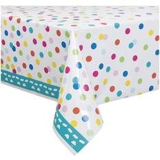 Unique Party 49603 Plastic Confetti Cake Birthday Tablecloth, 7ft x 4.5ft