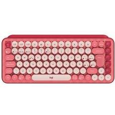 Logitech bluetooth keyboard Logitech POP Keys Wireless Mechanical Keyboard With Emoji Keys Rosa