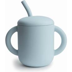 Blu Tazze Mushie Training Cup with Straw Cup with straw Powder-blue 175 ml