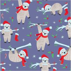 Creativ Company Rouleau De Papier Cadeau Paresseux De Noël 50 cm x 5 m