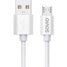 Savio USB Cable 3 m 2.0 A CL-167 Micro-USB Bianco