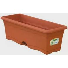 Plastiken Fioriera Con Piatto Integrato Colore Terracotta 60 x 20 cm (E3-90452)