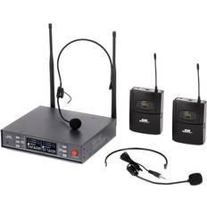 Dual microphones Monoprice Stage Right 200-Channel UHF Dual Headset Wireless Microphones System