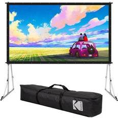 Projector Screens Kodak 120” Portable Dual Projector Screen w/ Stand & Carry Case, Front & Rear Projection for Indoor & Outdoor Movies Gray