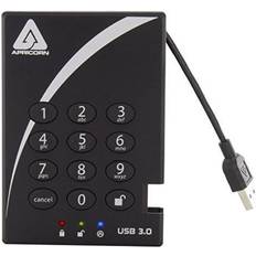 3pl Apricorn 1TB Aegis Padlock Encrypted USB 3.1 Gen 1 Hard Drive with PIN Access A25-3PL256-1000