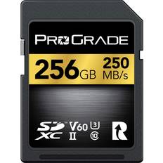 ProGrade Digital SD UHS-II V60-kort på 256 GB – skrivhastighet på upp till 130 MB/s, läshastighet på 250 MB/s, för professionella vloggare, filmskapare, fotografer & innehållsskapare, av Prograde Digital