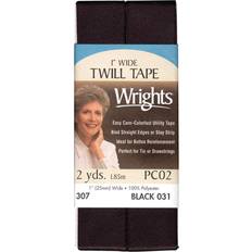 Ribbons, Tapes & Trims Wrights Black Twill Tape 1 inches X2yd