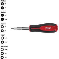 Bit Screwdrivers Milwaukee 11-in-1 Multi-Tip Screwdriver with Square Drive Bit Screwdriver