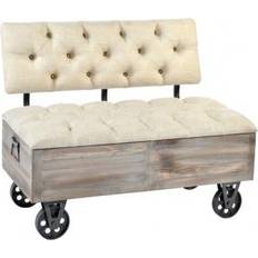 Pall med hjul Dkd Home Decor S3021971 Sittpall 77cm