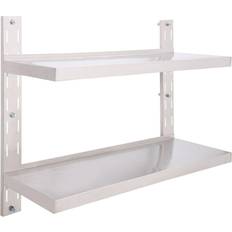 Stainless Steel Wall Shelves vidaXL 2-Tier Wall Shelf 39.4"