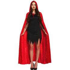 Rood Feestjurken Henbrandt Halloween verkleed cape met capuchon voor volwassenen rood fluweel