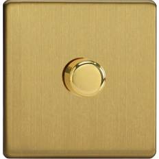 Wall Switches sale Varilight Screwless LED V-Pro 1 Gang Rotary Dimmer Switch Brushed Brass