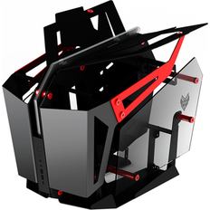 Pc computer FSP Gaming Streaming Case EATX ATX Mini-ITX Dual-System Open Frame PC Computer with 2 Tempered Glass Panels & ARGB Center