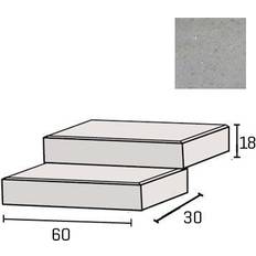 30*30 fliser IBF Trappetrin 60 x 30 x 18 cm med lige forkant i grå