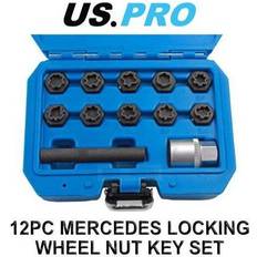 US PRO Tools 12PC Master Mercedes Locking Wheel Nut Key Set 3418