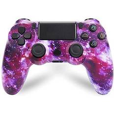 Ps4 controller cable Wireless PS4 Controller, Game Controller for Playstation 4 with Dual Vibration and Charging Cable (Purple Galaxy)