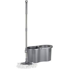 Spin bucket and mop OurHouse OurHouse Cleaning Essentials Grey Spin Mop and Bucket
