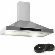 Klarstein Cooker Extractor Hood Recirculation 90cm, Transparent, Argent