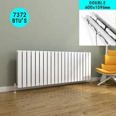 Radiators Elegant 600x1596mm White Designer Radiator Horizontal Double