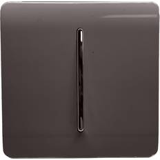 Instrument Amplifiers Trendi Switch Trendi 1 Gang 2 Way 10 Amp Rocker Chrome Light Switch Glossy Dark Brown