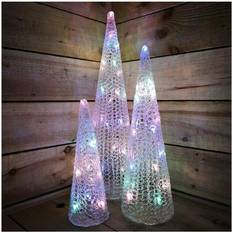 Crafts on sale 3 Piece Multi-Coloured Pyramid Set with 60 Pastel LEDs