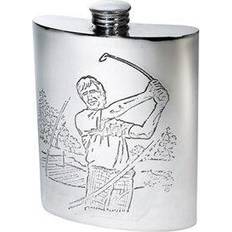 6oz Golf Scene Kidney Hip Flask - 4756GO