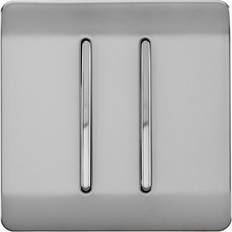 Instrument Amplifiers Trendi Switch Trendi 2 Gang (2 Way & Intermediate) Glossy 10 Amp Rocker Light Switch Stainless Steel