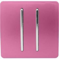 Instrument Amplifiers Trendi Switch Trendi 2 Gang (2 Way & Intermediate) Glossy 10 Amp Rocker Light Switch Pink