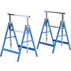 Work Benches Homcom Steel Builders Twin-Set Telescopic Trestle Blue