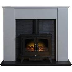 Fireplaces Adam Montara White, Grey & Black Stove Suite