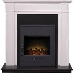 Electric stove suite Adam Georgian Fireplace Suite in Pure White with Oslo Electric Fire in Black, 39 Inch