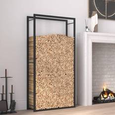 vidaXL Vedstativ Matt Svart 80x28x154 cm