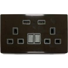 ENER-J Smart WiFi 13A Twin Wall Sockets With 2 USB Ports Black