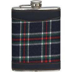 Blue Hip Flasks Premier Housewares 8oz Stainless Steel Blue Tartan Hip Flask Storage Container Hip Flask