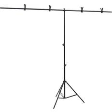 vidaXL T-Shape Background Stand Black 201x60x(70-200) cm