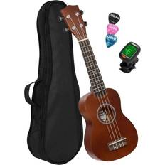 Ukulelen Cascha Soprano Ukulele Linden Set (incl. incl. 4 languages Method (DE/EN/FR/ES) Bag unpadded, 3 Picks, Tuner) **