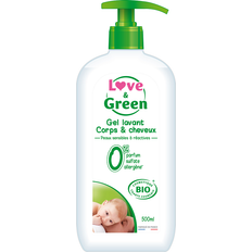 Verde Cuidado del cabello Love &amp Green Gel hipoalergénico para el cuerpo y el cabello 500ml