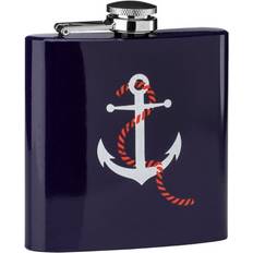 Blue Hip Flasks Premier Housewares Hip Flask Anchor Design with Blue Finish Hip Flask