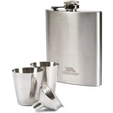 Trespass Dramcask Silver Rostfritt Stål 200 ml 2 x 30 ml Fickplunta