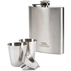 Barausstattung reduziert Trespass Dramcask Stainless Steel Hip Flask - Grey Hip Flask