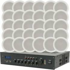 Amplifiers & Receivers Loops PRO Bluetooth 100V Amplifier & 30x Ceiling Speaker Kit Background Music System