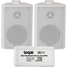 Amplifiers & Receivers Loops Wireless Bluetooth Amplifier & 2x 60W Wall Mounted Speaker Kit HiFi Amp System