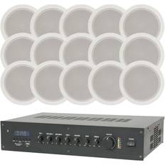 Amplifiers & Receivers Loops Pro Bluetooth 100V Amplifier & 15x Ceiling Speaker Kit Background Music System
