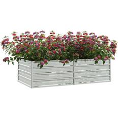 vidaXL Højbed 160x80x45 galvaniseret stål sølvfarvet Plantekasse