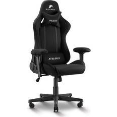 Gaming Chairs Atelerix Ventris Noir Gaming Chair Tilting Mechanism and Ergonomic Adjustable Swivel Game Chair 4D Armrests Armrest Covers Headrest Lumbar Support Black