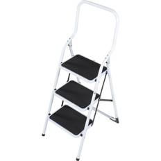 DIY Accessories 0.75m Folding Step Ladder Safety Stool 3 Tread Compact Anti Slip Rubber Steps