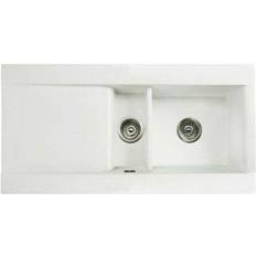 White Drainboard Sinks RAK Ceramics Gourmet Dream