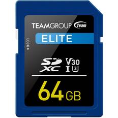 TeamGroup Elite 64GB UHS-I U3 V30 UHD Read Speed up to 90MB/s SDXC High Speed 4K Memory Card Compatible with Canon Sony Nikon Panasonic FUJIFILM Digital Camera TESDXC64GIV3001