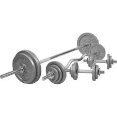 Barres de barbell Gorilla Sports Vægtstang Curlstang Håndvægte IRON 108kg Pakke 108kg