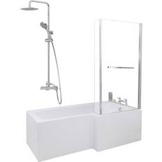 Ceramica 1700mm Bathroom Shaped Bath Shower Screen